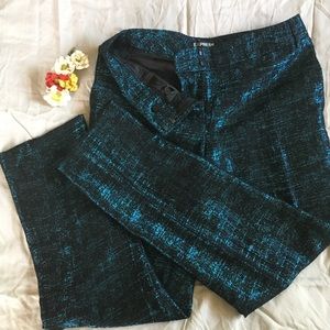 Express Editor ankle pants - black + blue shimmer